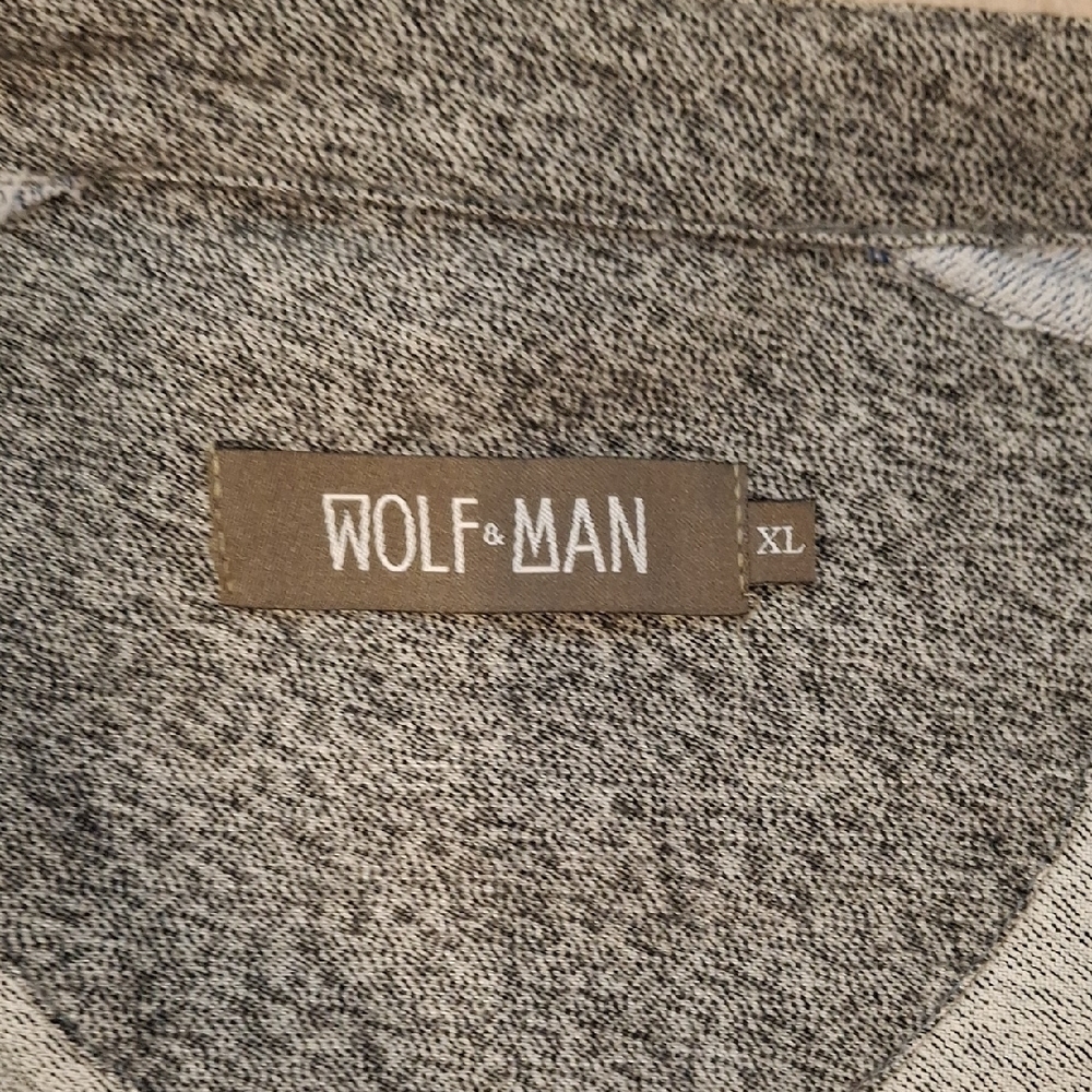 Wolf & Man Gray and Blue Long Sleeve Over Shirt Size XL - Picture 3 of 8